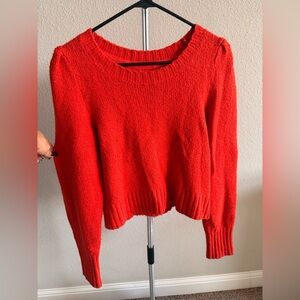 Anthropologie Maeve Vibrant Red Crew Neck Sweater. Size Small.